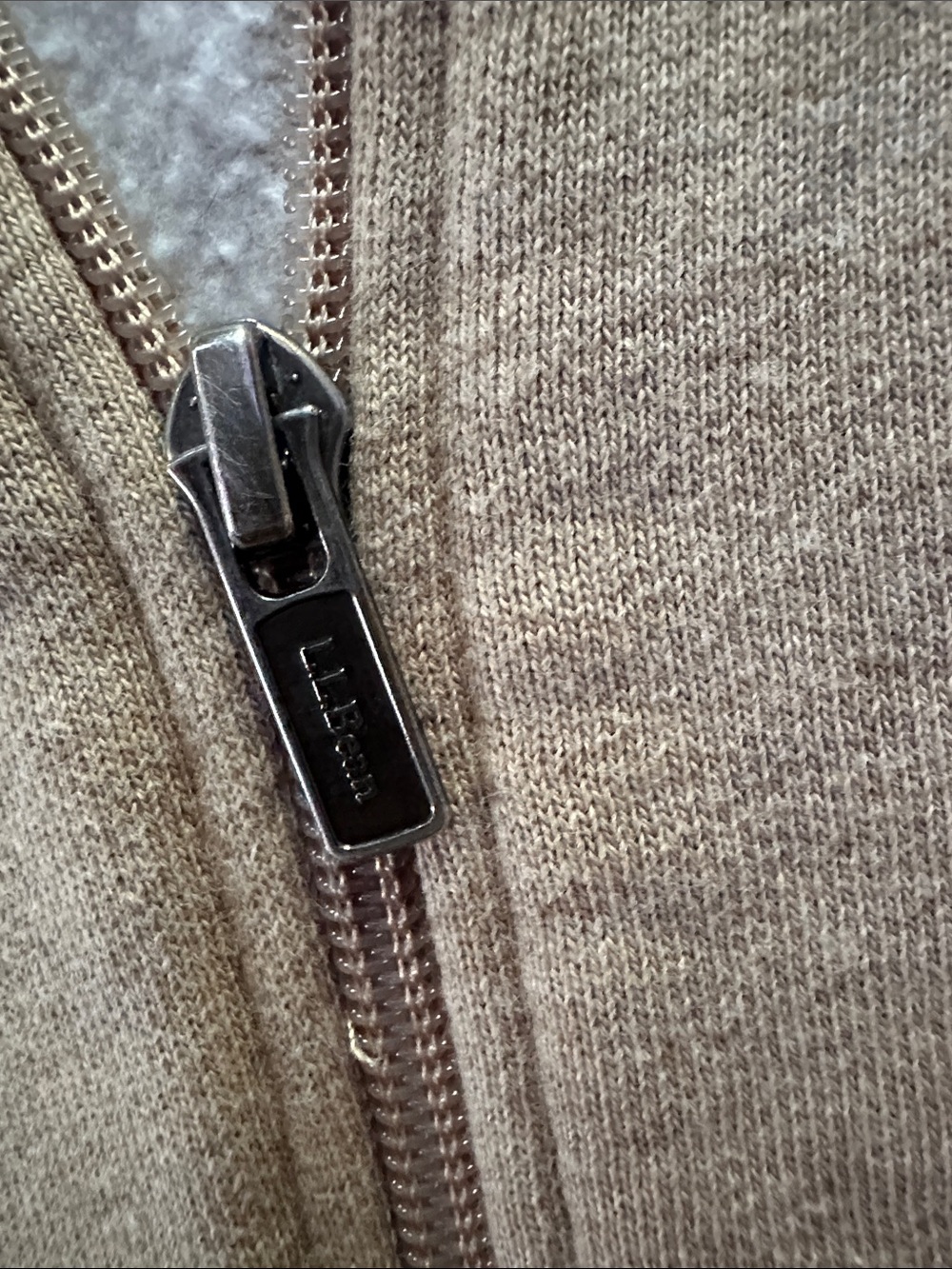 L.L. Bean Tan Full-Zip Hooded Sweatshirt men’s medium - Picture 4 of 12
